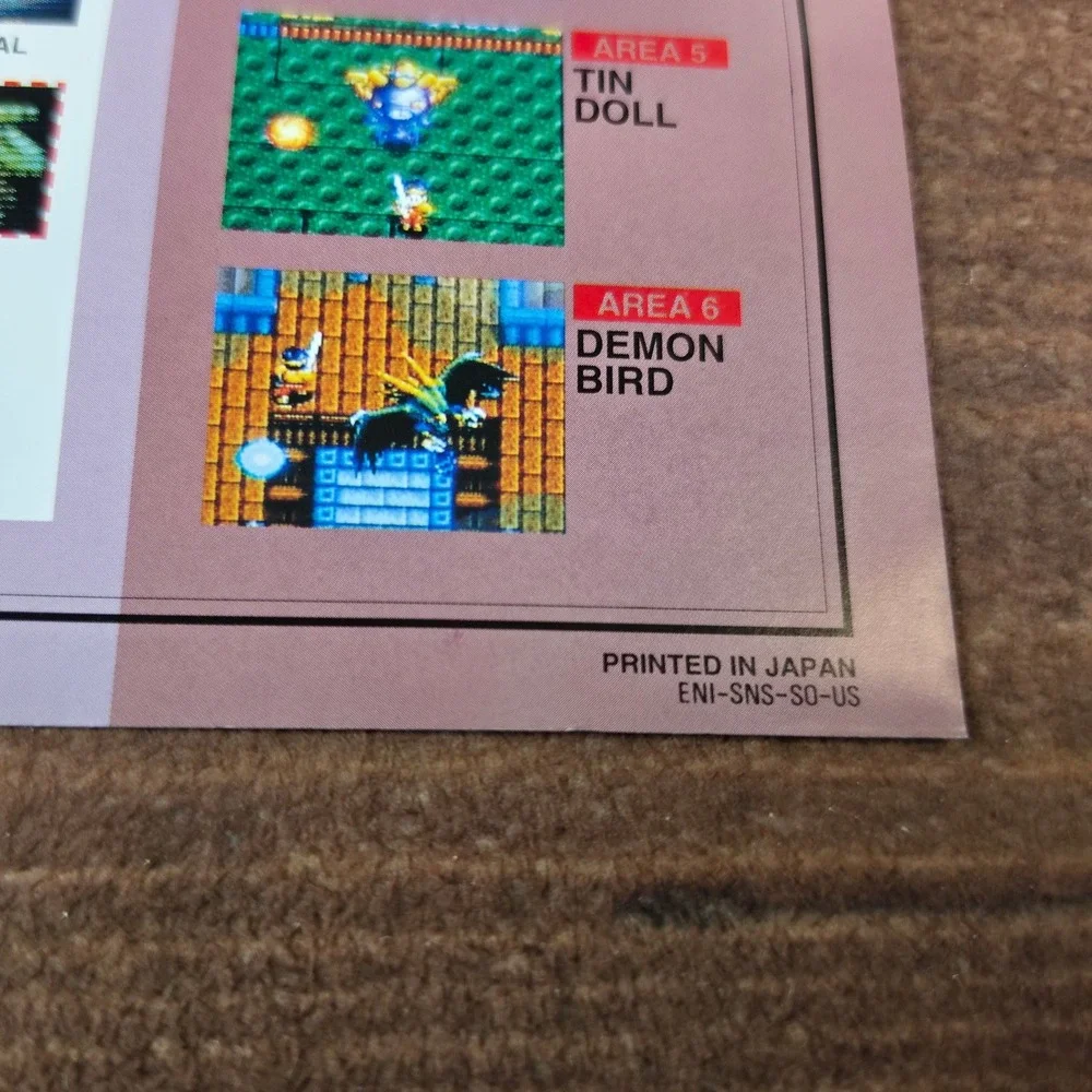 Nintendo Soul Blazer Poster SNES OS Blue Excellent Vintage Game Guide Insert